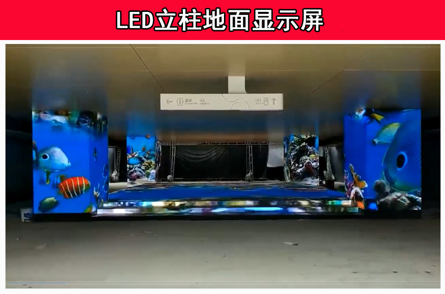 P4科技體驗館沉浸式海底生物珊瑚LED立柱階梯顯示屏幕(圖1)